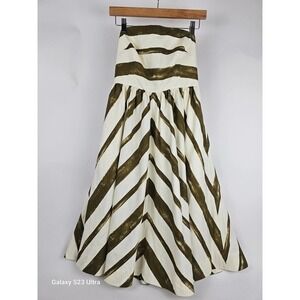 Women's,  sz4, Moulinette Soers, short strapless dress, green/ cream